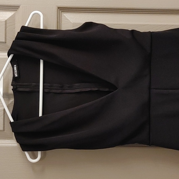 Women's Missguided Black Ribbed Romper with Plunge Neckline - Picture 3 of 10